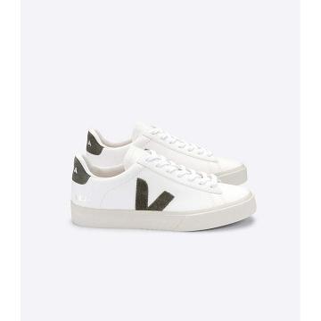 Veja CAMPO CHROMEFREE Women's Low Tops Sneakers White/Khaki | NZ 593KOR